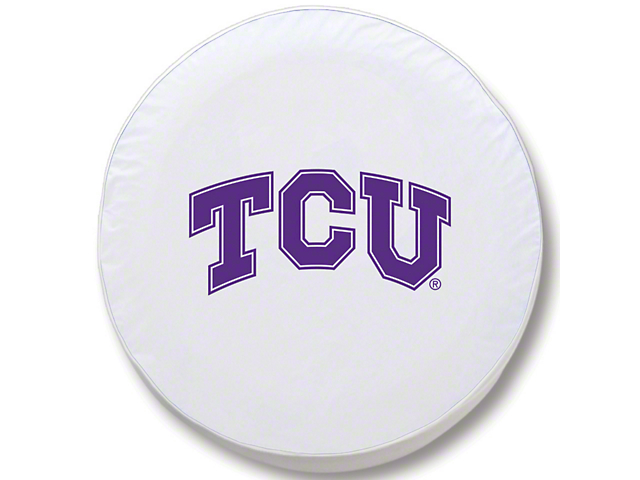 Texas Christian University Spare Tire Cover with Camera Port; White (18-23 Jeep Wrangler JL)