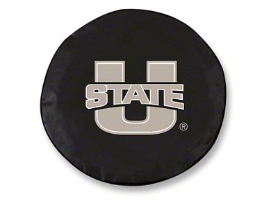 Utah State University Spare Tire Cover; Black (66-18 Jeep CJ5, CJ7, Wrangler YJ, TJ & JK)