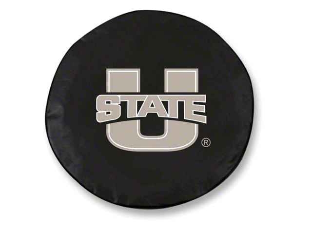 Utah State University Spare Tire Cover with Camera Port; Black (18-24 Jeep Wrangler JL)