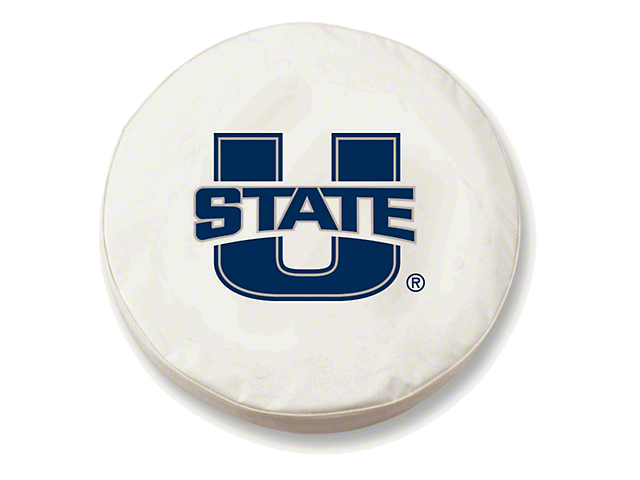 Utah State University Spare Tire Cover with Camera Port; White (18-23 Jeep Wrangler JL)