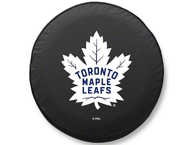 Toronto Maple Leafs Spare Tire Cover with Camera Port; Black (18-23 Jeep Wrangler JL)