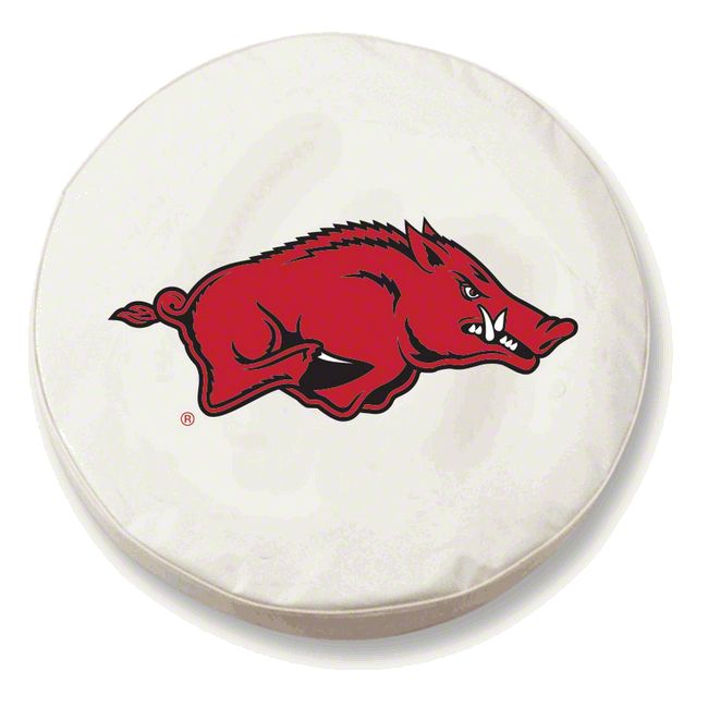 Bronco University of Arkansas Spare Tire Cover with Camera Port; White  (21-23 Bronco) Free Shipping
