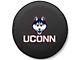 University of Connecticut Spare Tire Cover with Camera Port; Black (18-24 Jeep Wrangler JL)