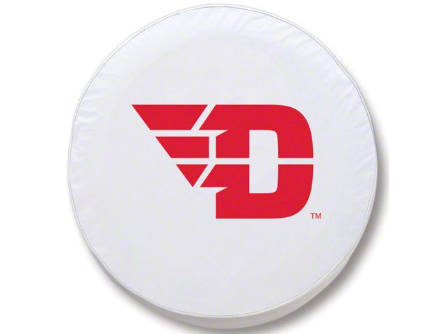 University of Dayton Spare Tire Cover with Camera Port; White (18-24 Jeep Wrangler JL)