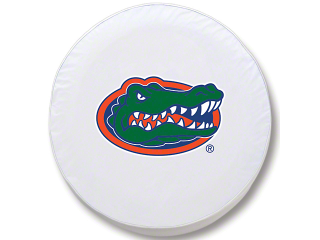 University of Florida Spare Tire Cover with Camera Port; White (18-23 Jeep Wrangler JL)