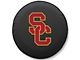 University of Southern California Spare Tire Cover with Camera Port; Black (18-24 Jeep Wrangler JL)