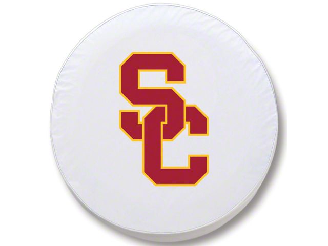 University of Southern California Spare Tire Cover with Camera Port; White (18-24 Jeep Wrangler JL)