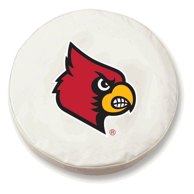 University of Louisiana Spare Tire Cover with Camera Port; White (18-23 Jeep Wrangler JL)