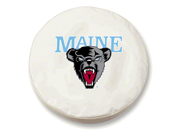 University of Maine Spare Tire Cover with Camera Port; White (18-23 Jeep Wrangler JL)