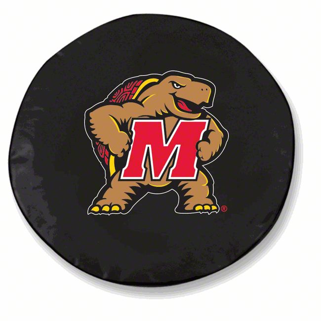 Jeep Wrangler University of Maryland Spare Tire Cover with Camera Port;  Black (18-23 Jeep Wrangler JL) Free Shipping