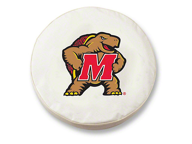 University of Maryland Spare Tire Cover with Camera Port; White (21-23 Bronco)