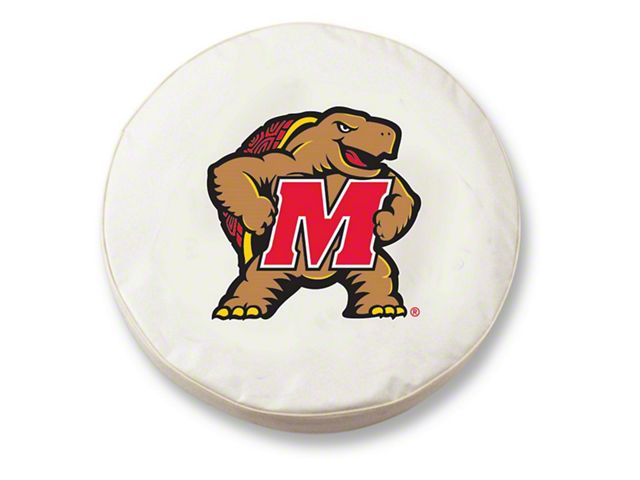 University of Maryland Spare Tire Cover with Camera Port; White (18-24 Jeep Wrangler JL)