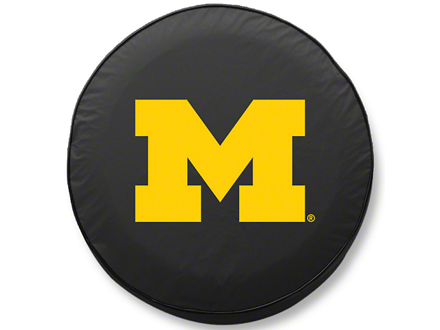 University of Michigan Spare Tire Cover with Camera Port; Black (21-23 Bronco)