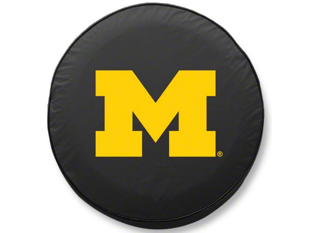 University of Michigan Spare Tire Cover with Camera Port; Black (21-24 Bronco)