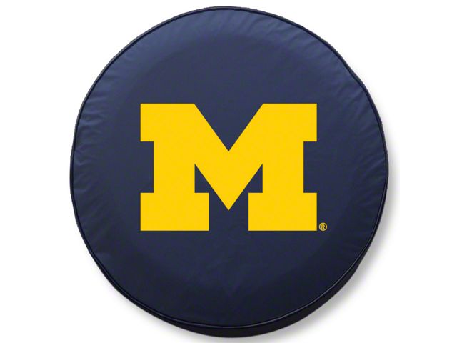 University of Michigan Spare Tire Cover with Camera Port; Navy (18-24 Jeep Wrangler JL)