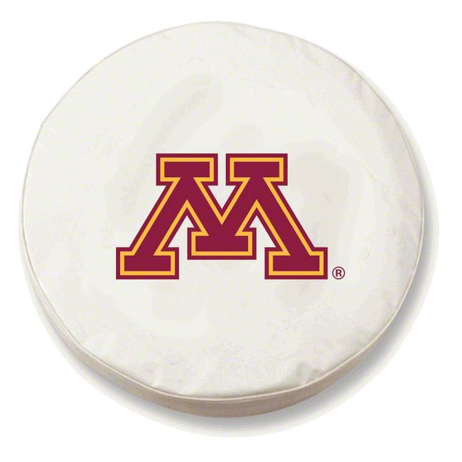 University of Minnesota Spare Tire Cover with Camera Port; White (18-23 Jeep Wrangler JL)