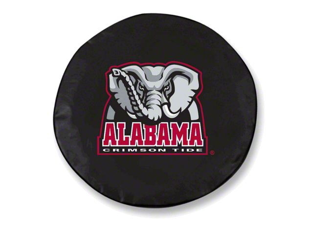 University of Alabama Elephant Spare Tire Cover with Camera Port; Black (18-24 Jeep Wrangler JL)