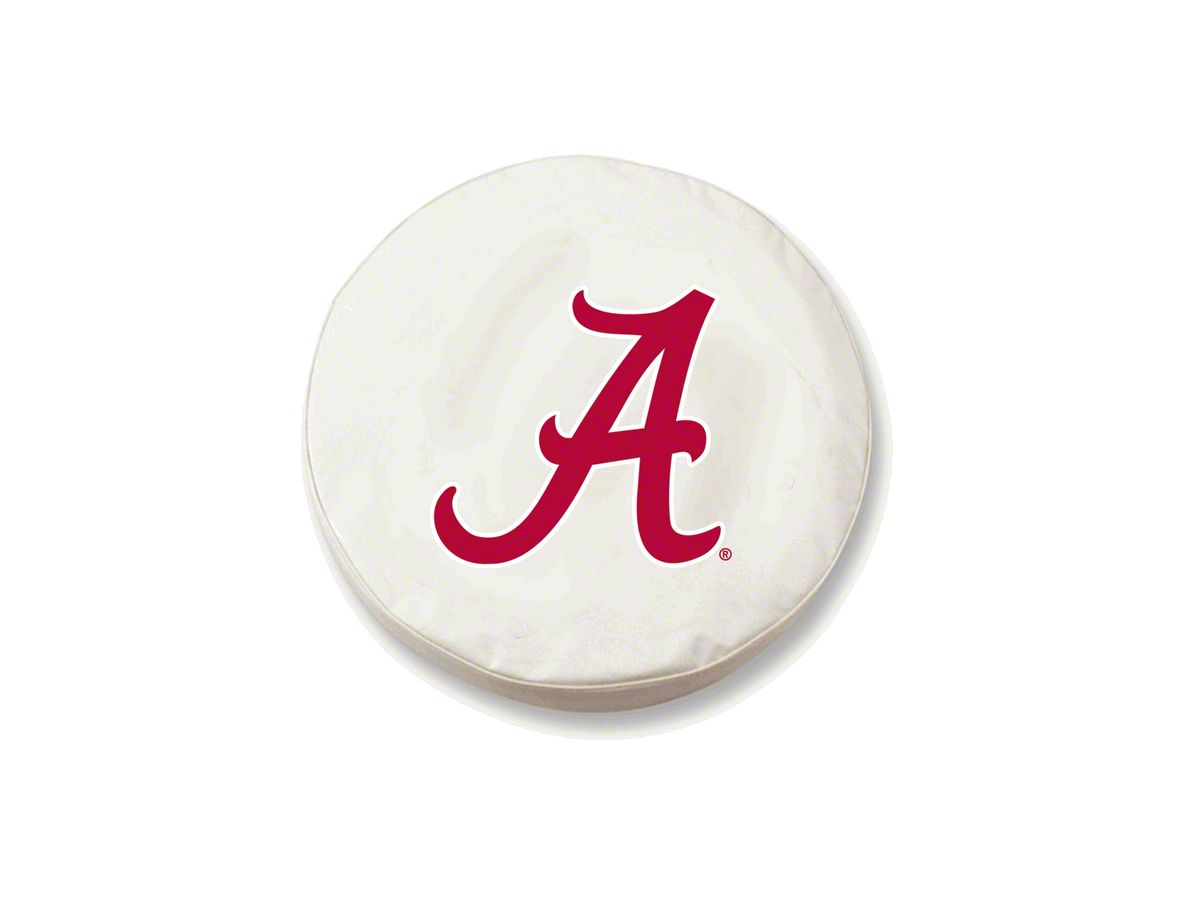 Jeep Wrangler University of Alabama A Spare Tire Cover with Camera Port;  White (18-23 Jeep Wrangler JL) - Free Shipping
