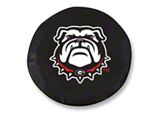 University of Georgia Bull Dog Spare Tire Cover with Camera Port; Black (18-26 Jeep Wrangler JL)
