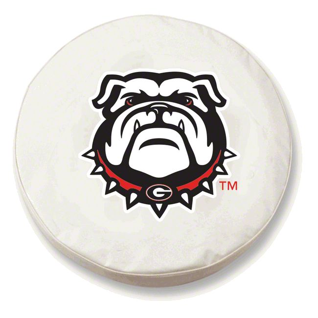 Jeep Wrangler University of Bull Dog Spare Tire Cover White (8720 Jeep Wrangler YJ