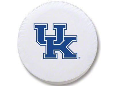 University of Kentucky UK Spare Tire Cover with Camera Port; White (18-24 Jeep Wrangler JL)