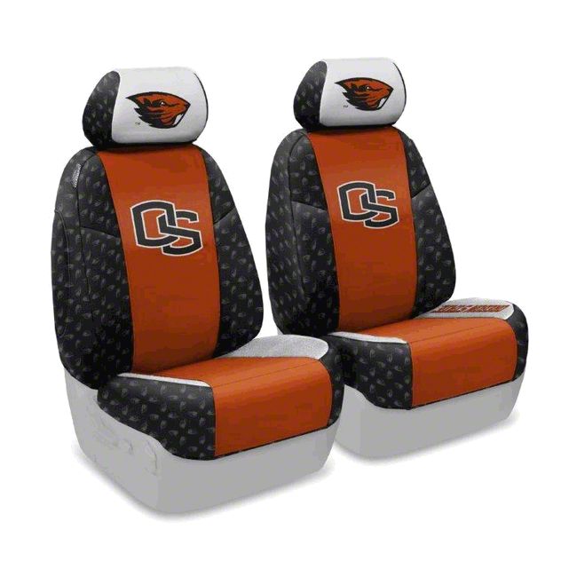 Coverking Jeep Wrangler Oregon State Beavers Front Seat Covers J127701  (14-18 Jeep Wrangler JK 2-Door w/o Height-Adjustable Driver Seat) Free  Shipping