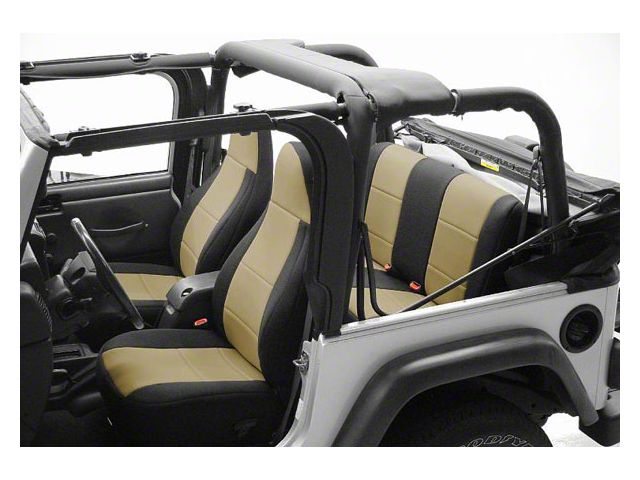 Coverking Neoprene Rear Seat Covers; Charcoal (92-95 Jeep Wrangler YJ)