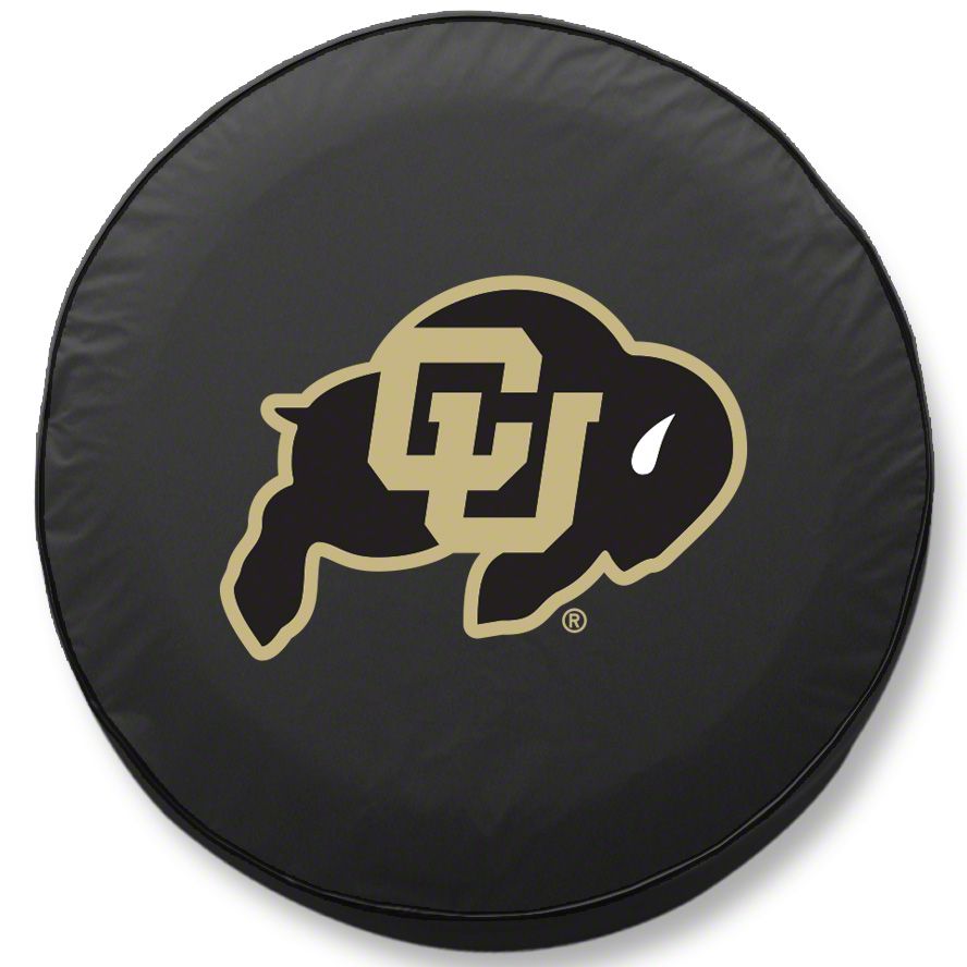 University of Colorado Spare Tire Cover with Camera Port; Black (18-23 Jeep Wrangler JL)