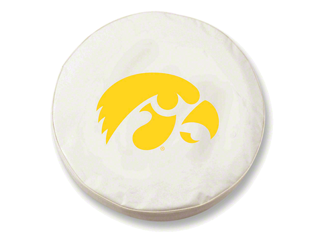 University of Iowa Spare Tire Cover with Camera Port; White (18-23 Jeep Wrangler JL)