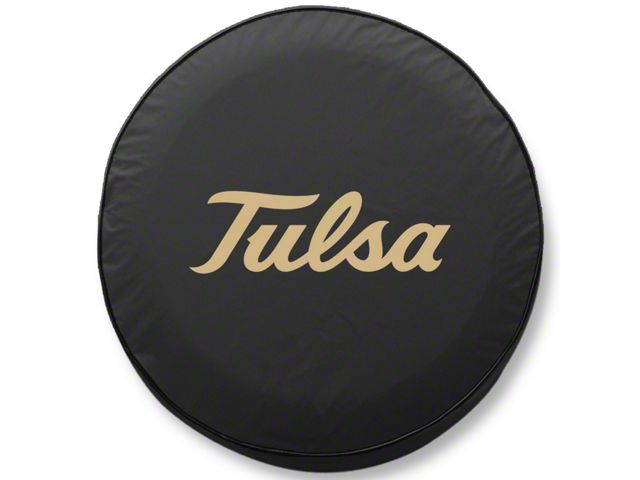 University of Tulsa Spare Tire Cover with Camera Port; Black (18-24 Jeep Wrangler JL)