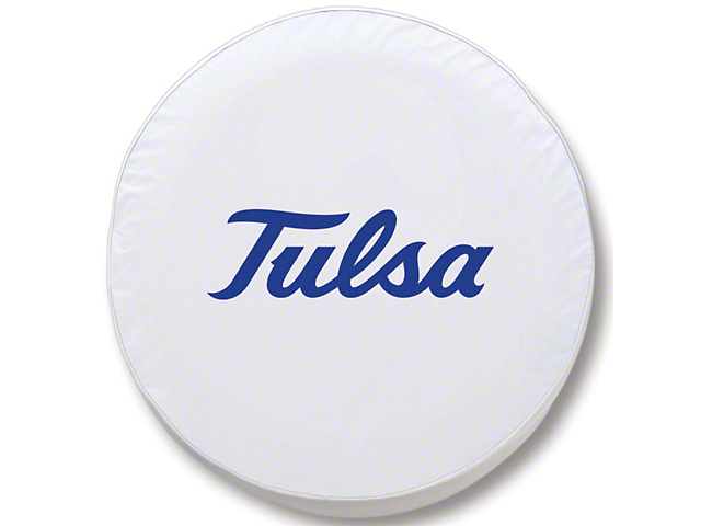 University of Tulsa Spare Tire Cover with Camera Port; White (18-23 Jeep Wrangler JL)