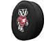 University of Wisconsin Bucky Spare Tire Cover with Camera Port; Black (18-24 Jeep Wrangler JL)