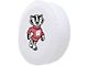 University of Wisconsin Bucky Spare Tire Cover with Camera Port; White (18-24 Jeep Wrangler JL)