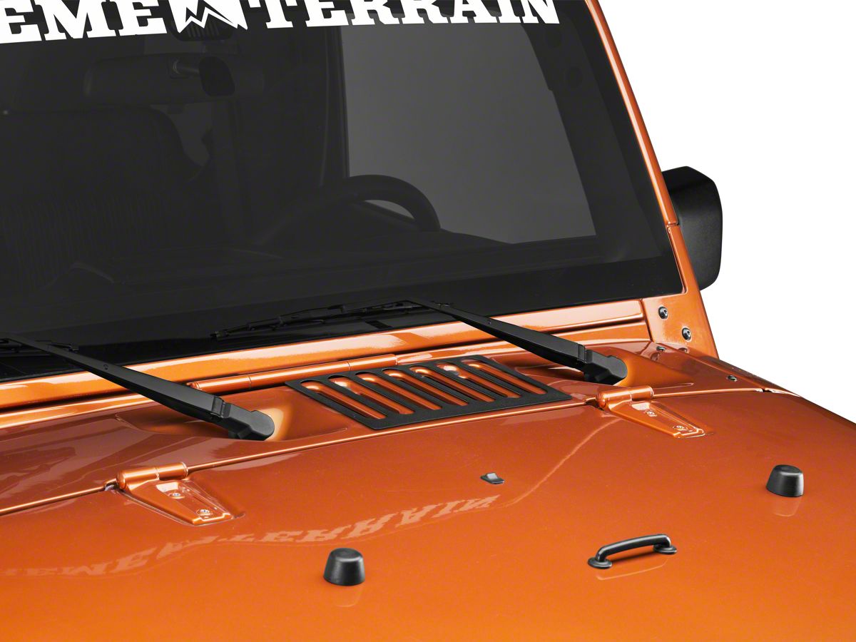 Prevents Dust From Entering The Cab Through The Ventilation System When Off Roading. Black Jeep Wrangler 2007-2018 Hood Vent Cover 