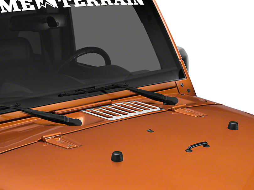 Rugged Ridge Jeep Wrangler Hood Vent Cover - Stainless Steel 11117.05 (07-18 Jeep Wrangler JK