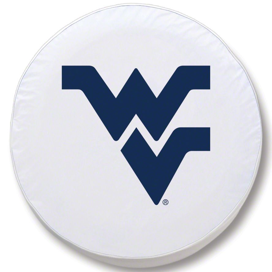 Jeep Wrangler West Virginia University Spare Tire Cover with Camera Port;  White (18-23 Jeep Wrangler JL) Free Shipping