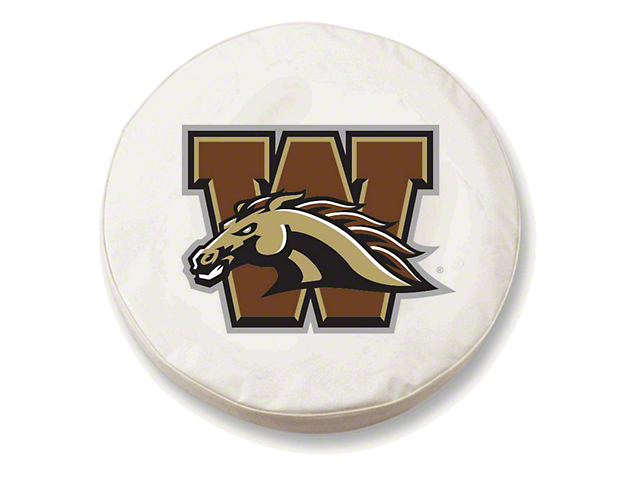 Western Michigan University Spare Tire Cover with Camera Port; White (18-23 Jeep Wrangler JL)