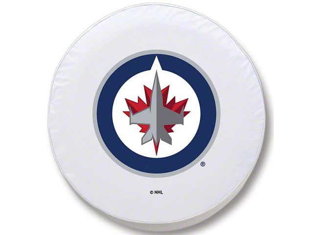 Winnipeg Jets Spare Tire Cover with Camera Port; White (18-24 Jeep Wrangler JL)