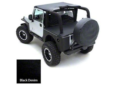 Smittybilt Tonneau Cover; Black Denim (92-95 Jeep Wrangler YJ)