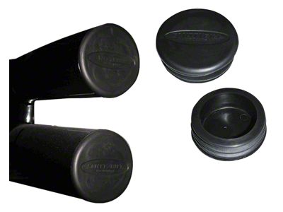 Smittybilt Tubular Bumper End Caps for 3-Inch Tubes; Black (66-23 Jeep CJ5, CJ7, Wrangler YJ, TJ, JK & JL)