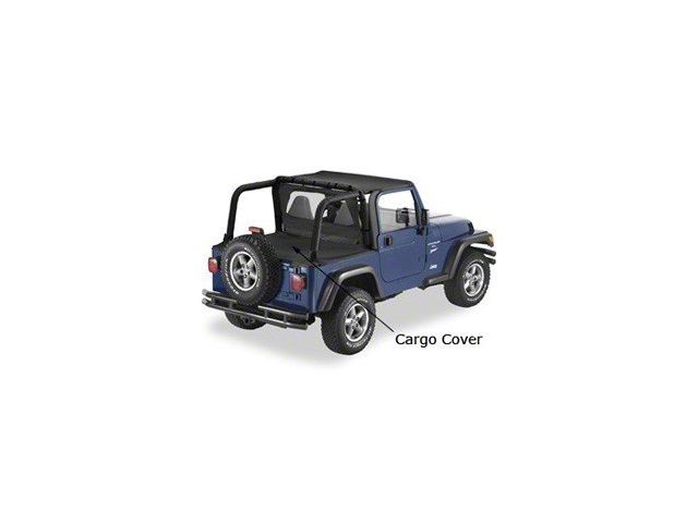 Cargo Cover; Black Denim (97-02 Jeep Wrangler TJ)