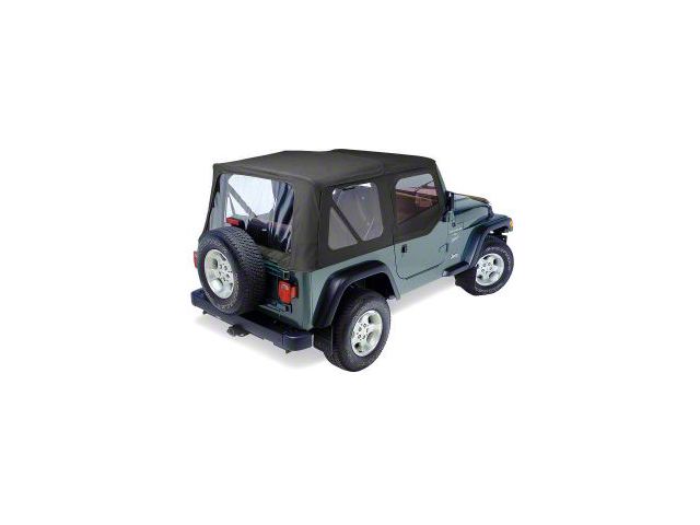 Replay Soft Top with Door Skins and Clear Windows; Black Denim (97-06 Jeep Wrangler TJ, Excluding Unlimited)