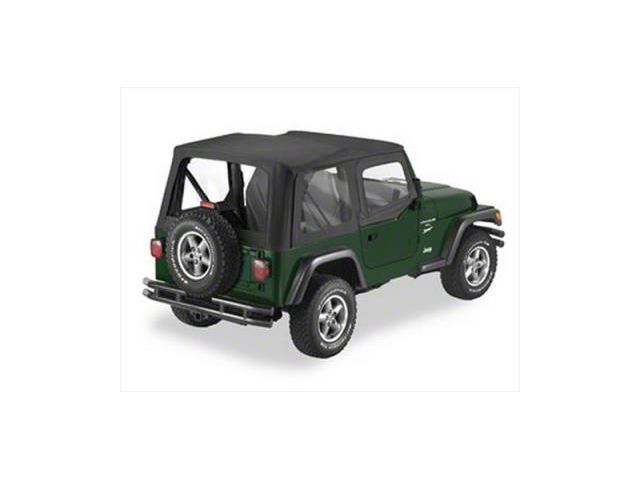 Replay Soft Top with Door Skins and Clear Windows; Black Diamond (97-06 Jeep Wrangler TJ, Excluding Unlimited)
