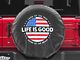 Life is Good Circle Flag Spare Tire Cover (87-20 Jeep Wrangler YJ, TJ, JK & JL)