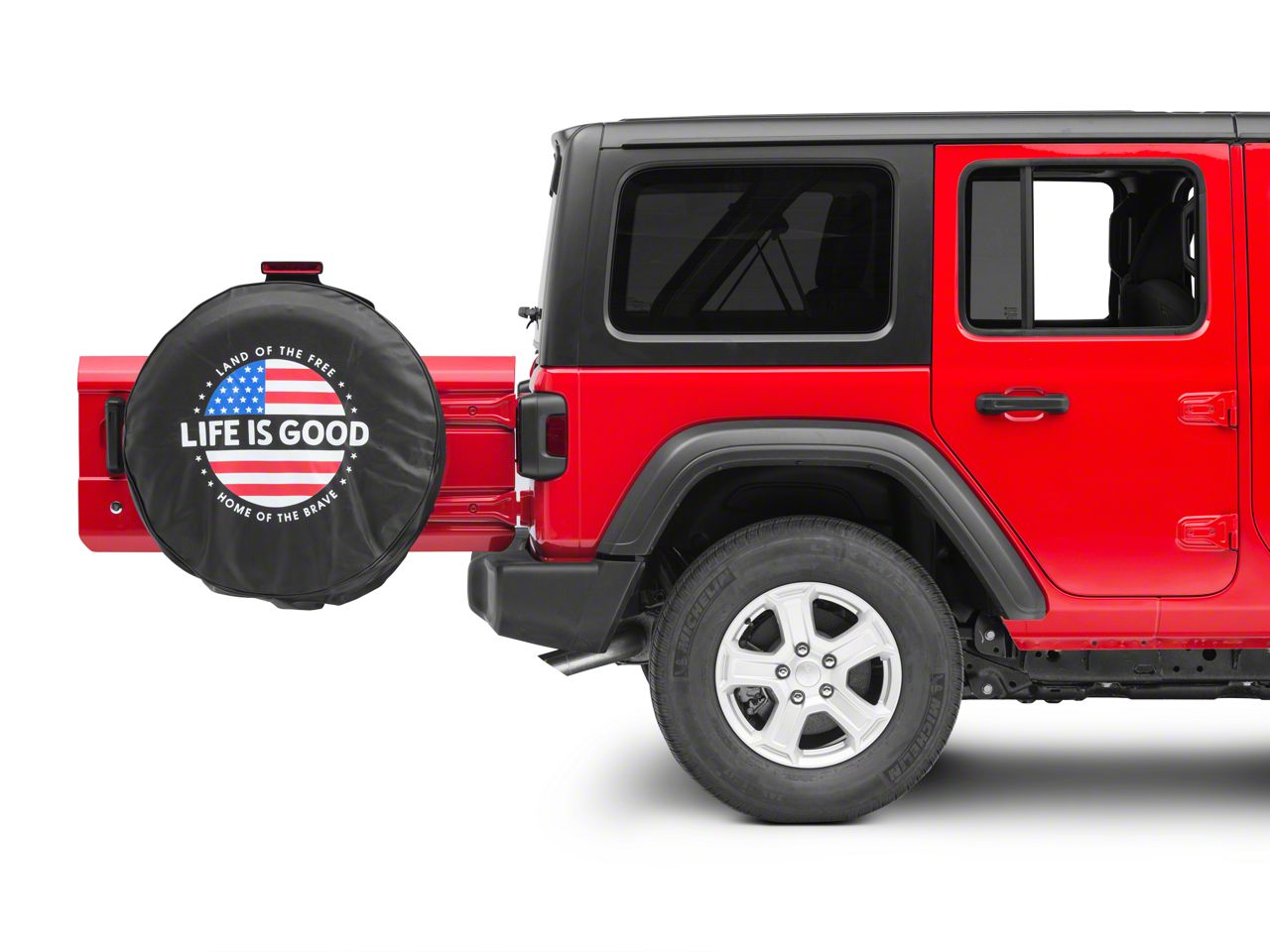 Life is Good Jeep Wrangler Circle Flag Spare Tire Cover J128547 (87-20 Jeep  Wrangler YJ, TJ, JK  JL)