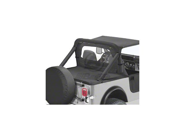 Bestop Duster Deck Cover; Black (87-91 Jeep Wrangler YJ w/ Soft Top)
