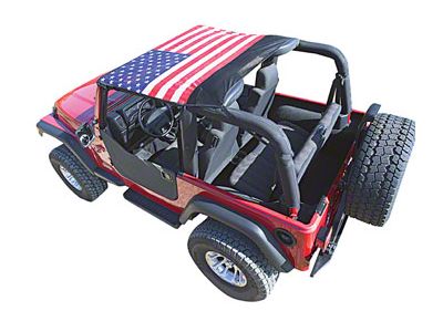 KoolBreez Sun Screen Brief Top; American Flag (76-91 Jeep CJ7 & Wrangler YJ)