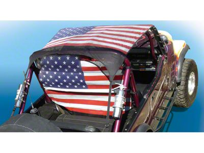 KoolBreez Sun Screen Brief Top; American Flag (97-06 Jeep Wrangler TJ)