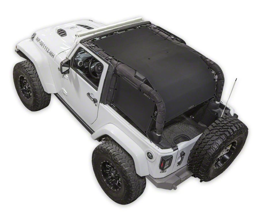 SpiderWeb Shade Jeep Wrangler ShadeCage Trail Mesh Top; Black SWS ...