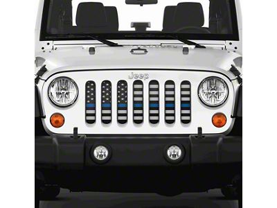 Grille Insert; American Black and White Black the Blue (07-18 Jeep Wrangler JK)